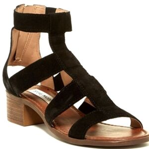 Steve Madden Daviss Gladiator size 8 black suede strappy dress sandal